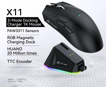 Attack Shark X11 Tri-Mode Wireless Gaming Mouse