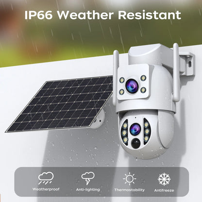 4K Ultra HD Dual-Lens Wireless Solar Security Camera