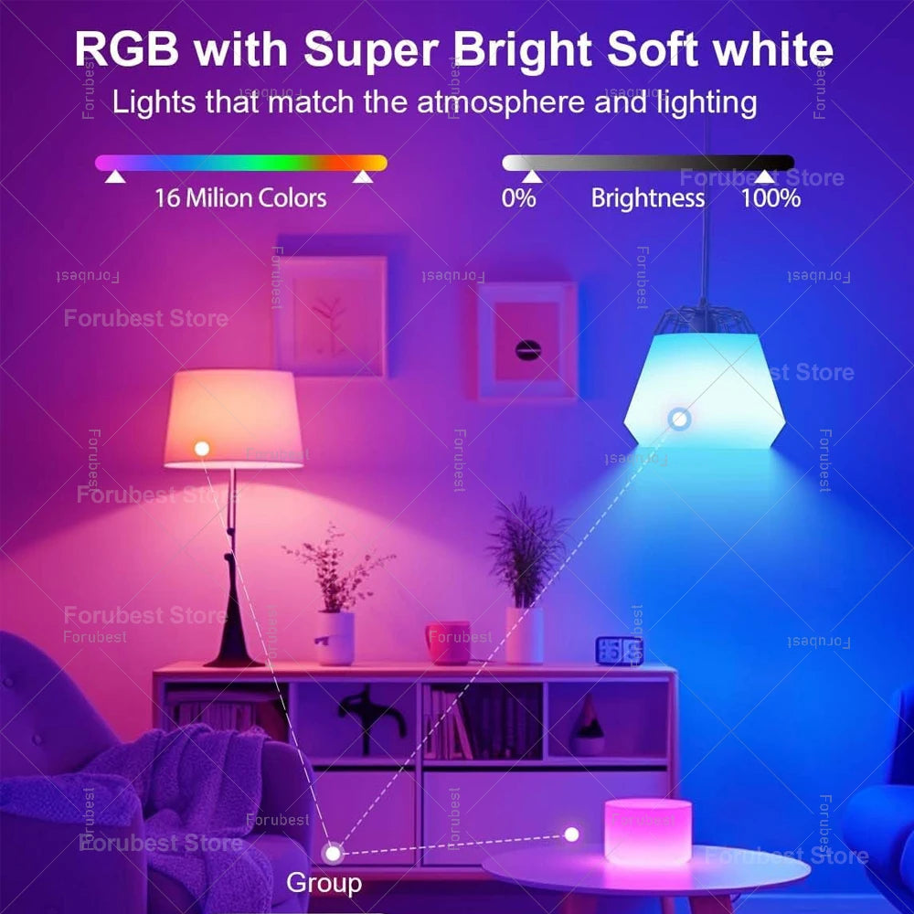 Smart RGB + CW LED Light Bulb (E27 Base)