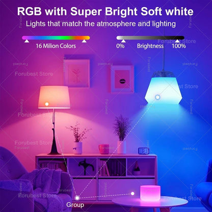 Smart RGB + CW LED Light Bulb (E27 Base)