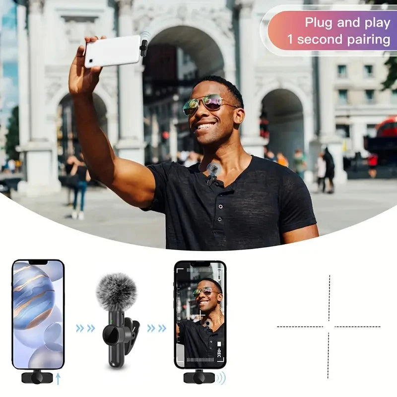 Pro Wireless Lavalier Microphone with Windproof Cover