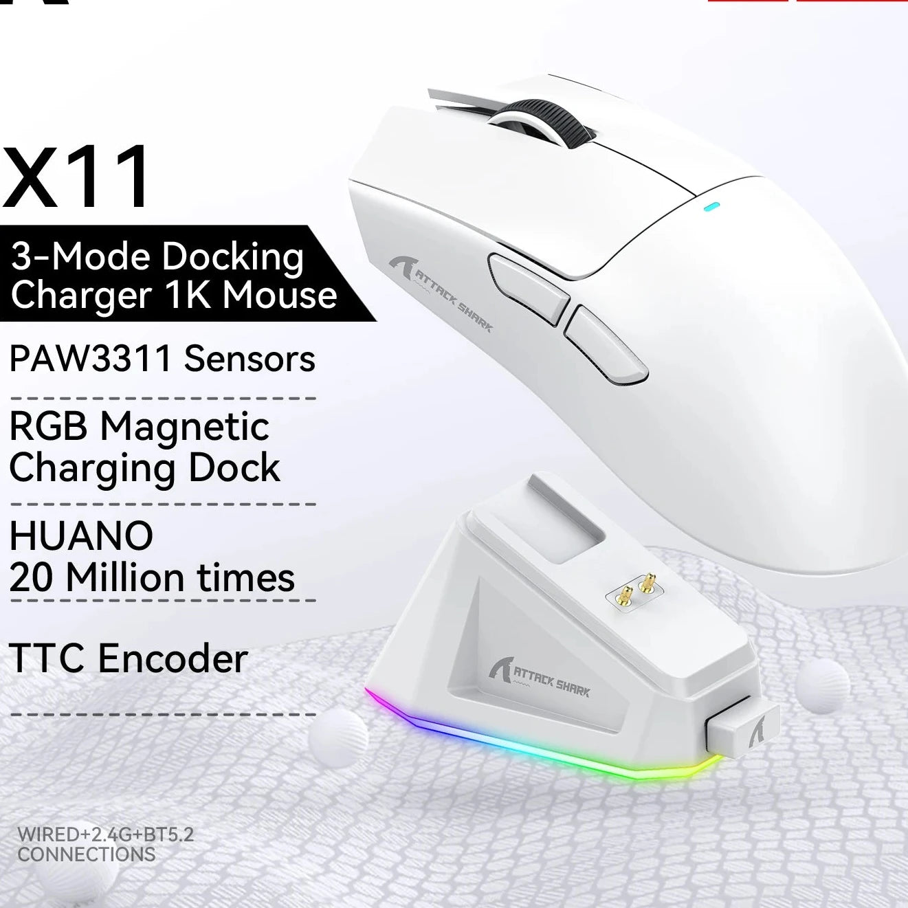 Attack Shark X11 Tri-Mode Wireless Gaming Mouse