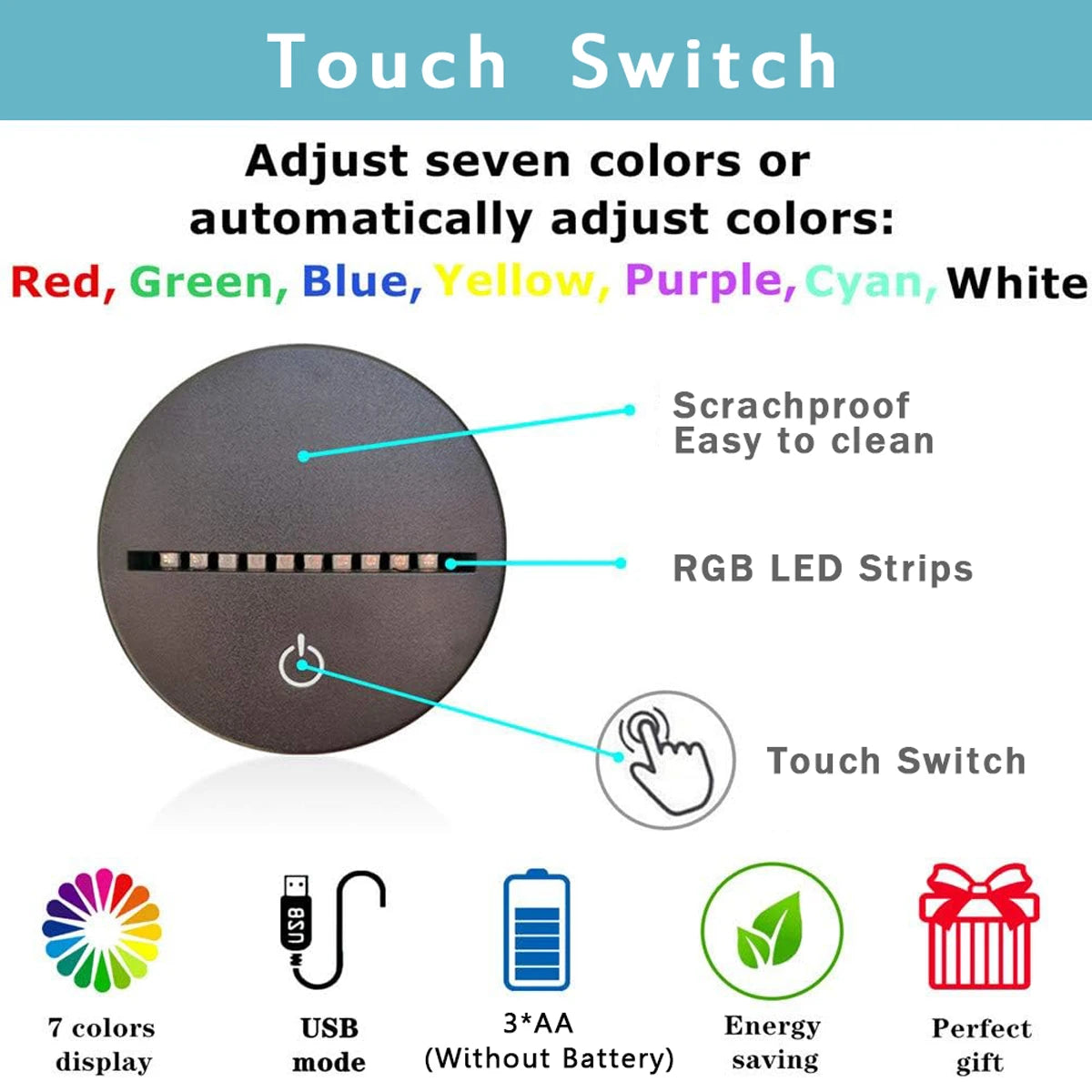 Button 3D Night Light