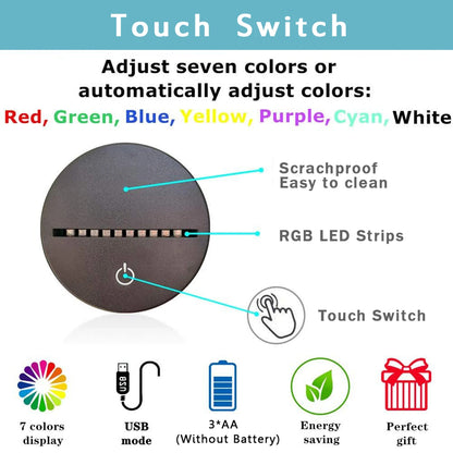 Button 3D Night Light