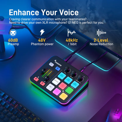 MAONO G1 NEO Pro Gaming Audio Interface & Mixer