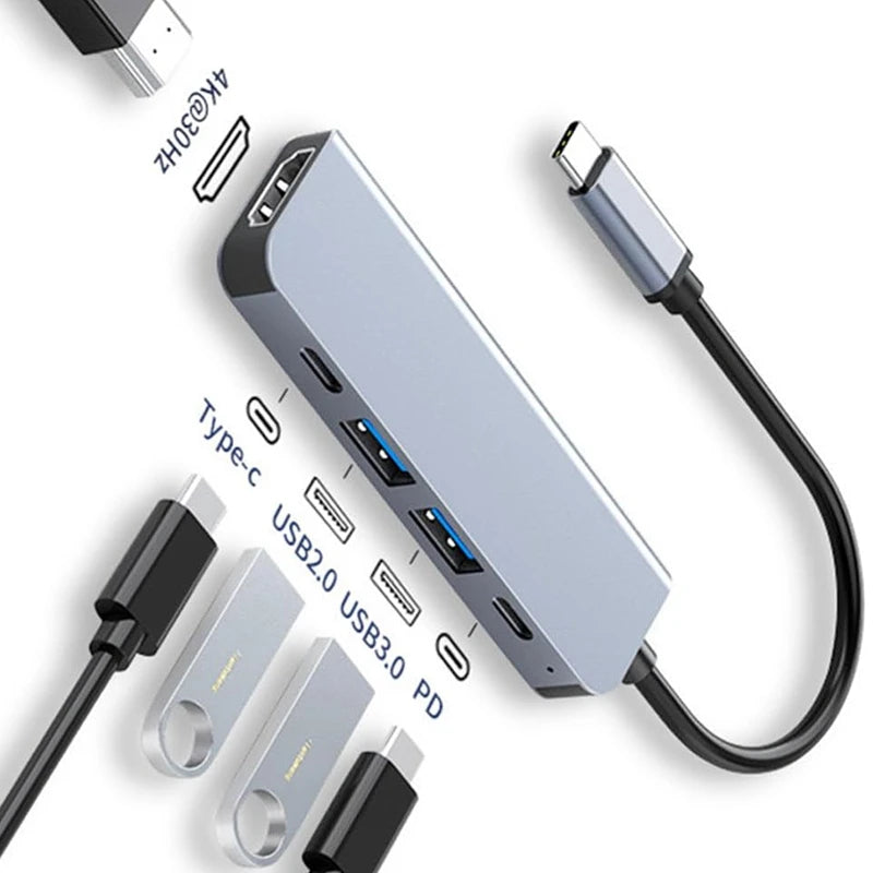 USB C Hub to 4K HDMI-Compatible USB 3.0 2.0