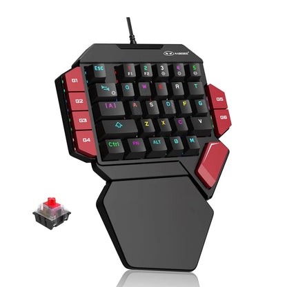 One-Handed Mini Mechanical Gaming Keyboard – 35 Keys