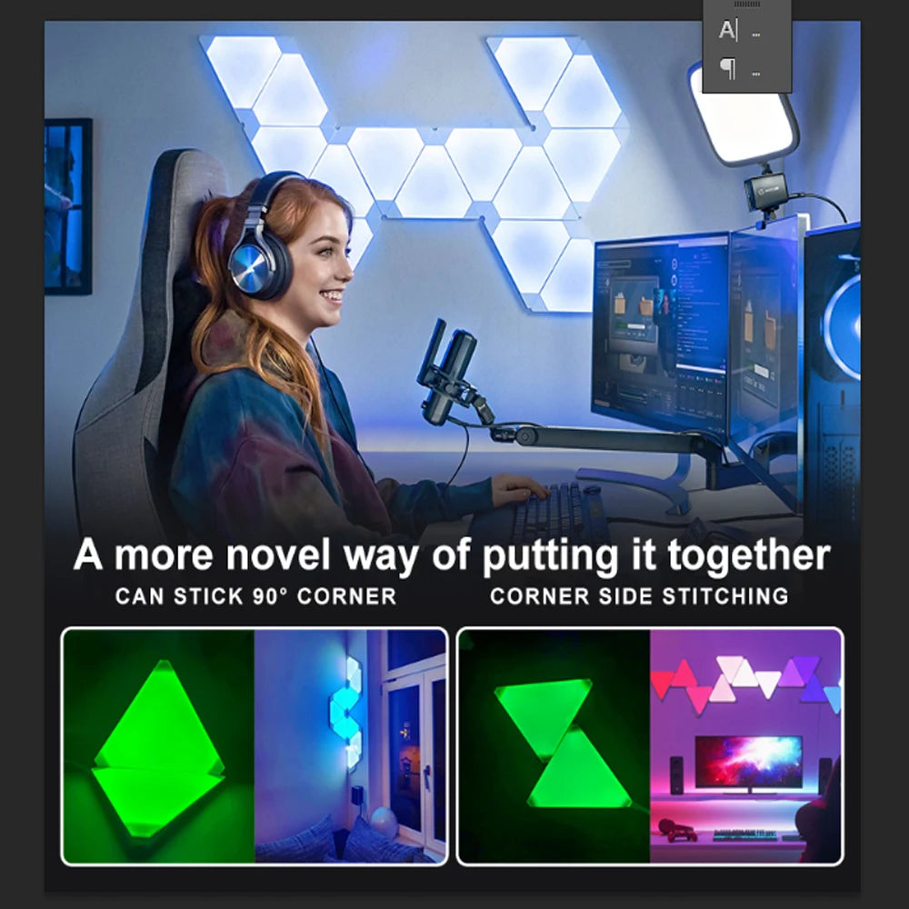 Super Thin LED Triangle RGB Quantum Wall Lights