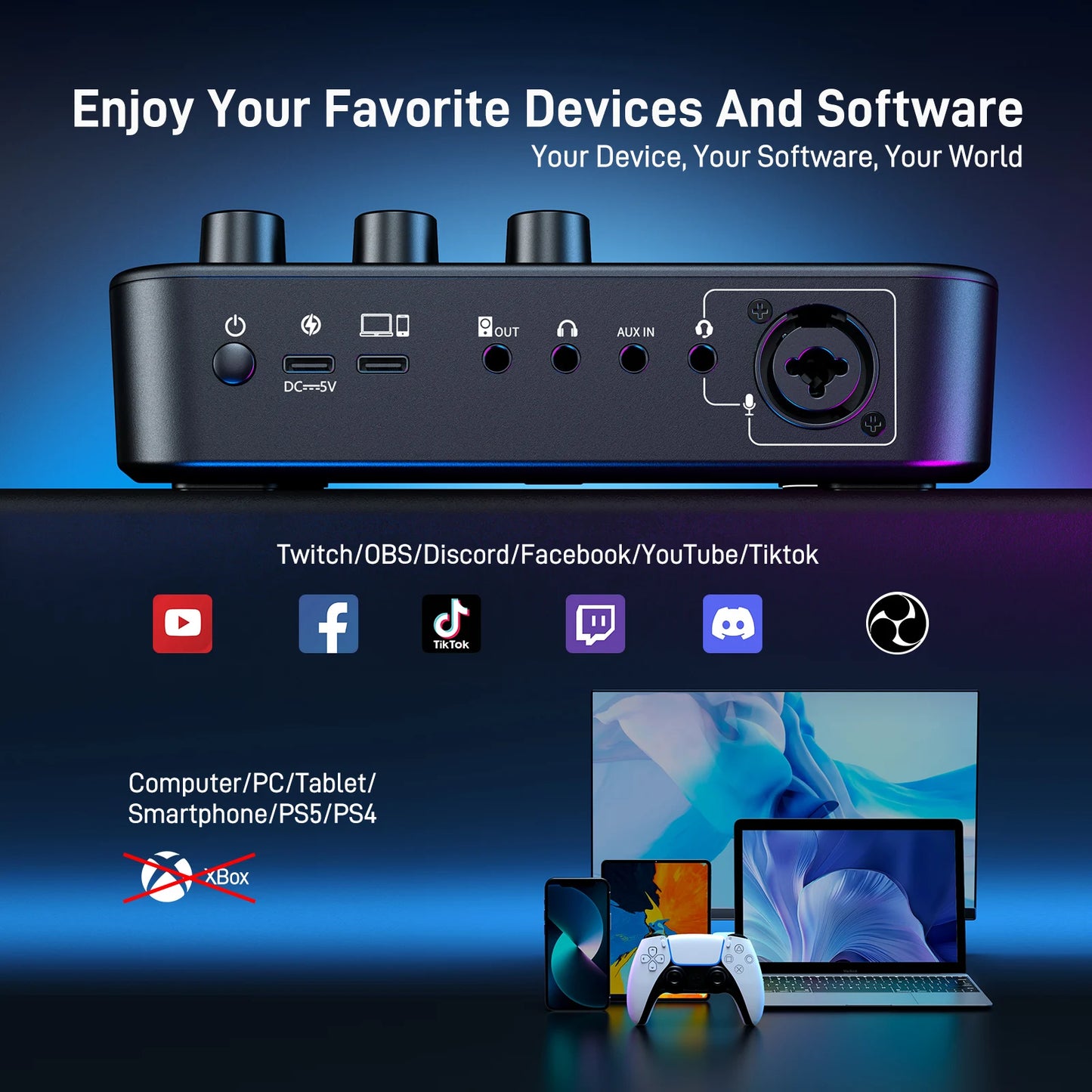 MAONO G1 NEO Pro Gaming Audio Interface & Mixer