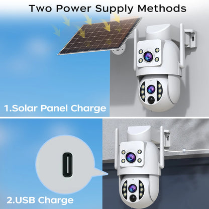 4K Ultra HD Dual-Lens Wireless Solar Security Camera