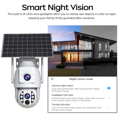 4K Ultra HD Dual-Lens Wireless Solar Security Camera