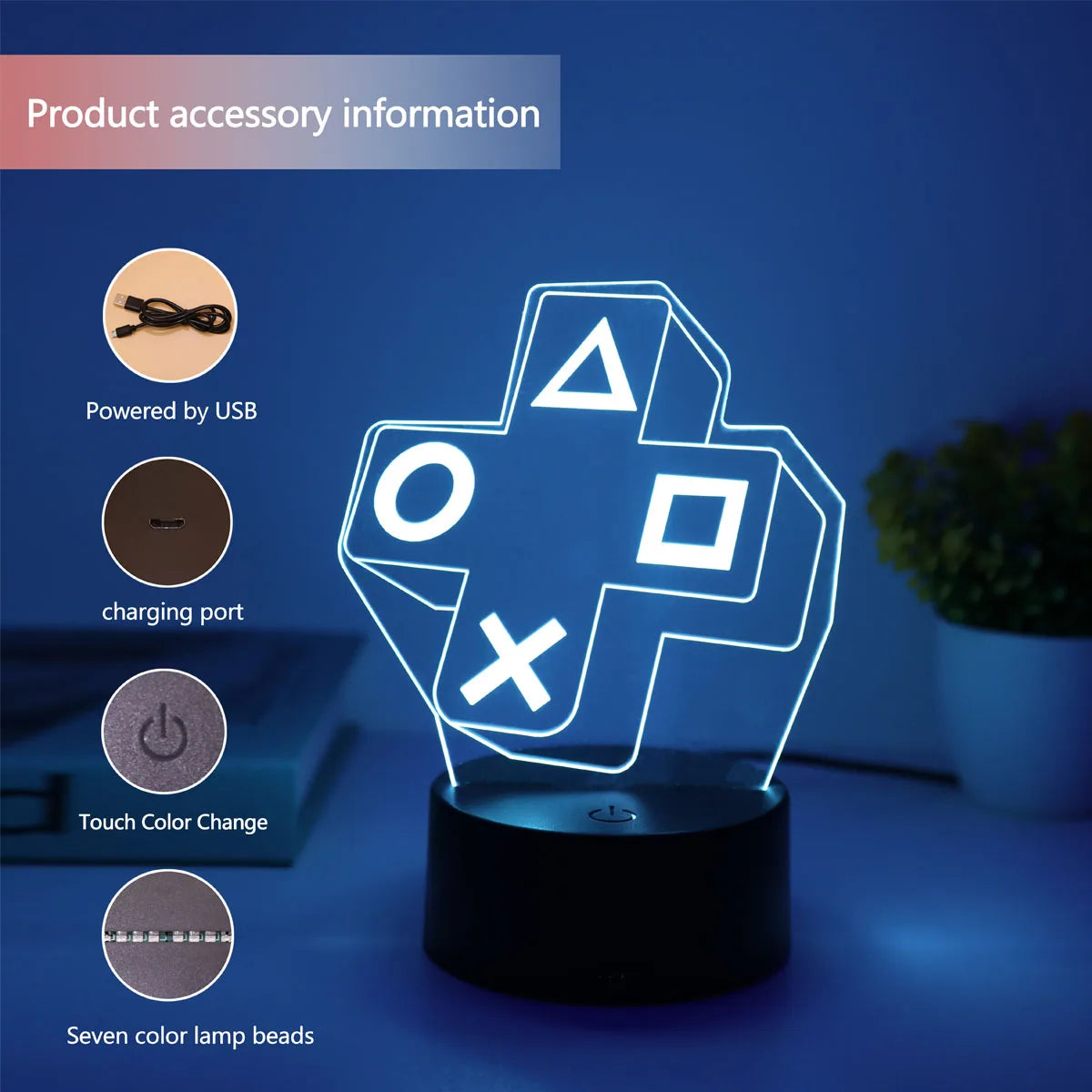 Button 3D Night Light